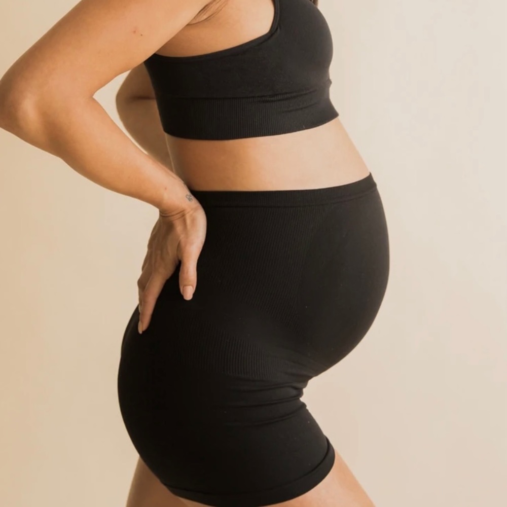 Blanqi SEAMLESS MATERNITY OVER BELLY SUPPORT BOYSHORTS black
